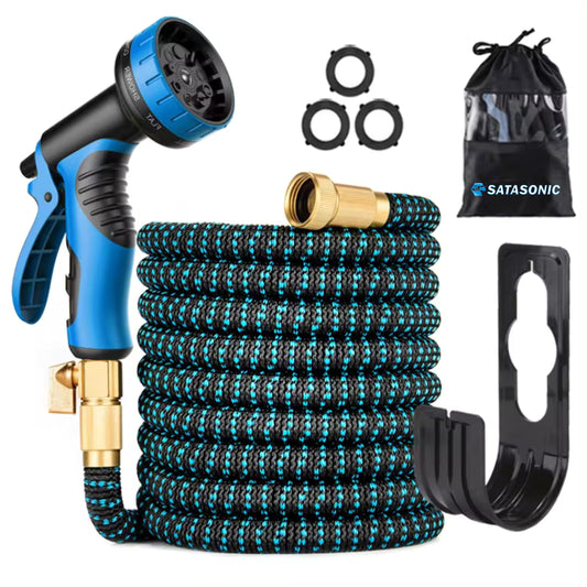 Expandable Garden Hose 75 Fts with 10 Functions Spray Gun, 4 Layers Latex Inner Tube